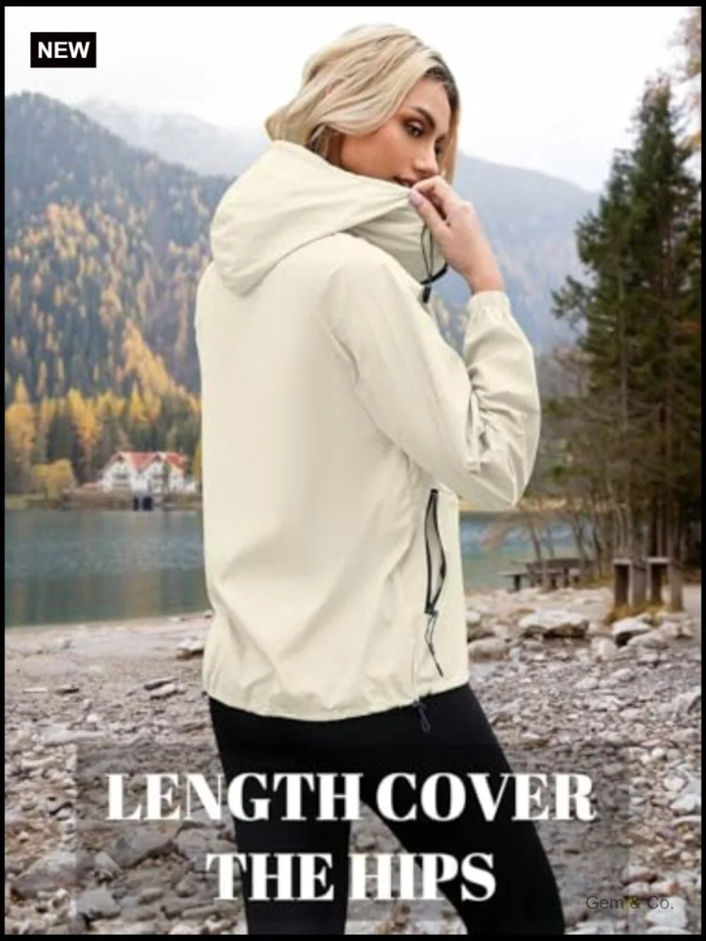 Lightweight Packable Rain Jacket Women Waterproof Travel Coats S-XXL - Picture 3 of 7